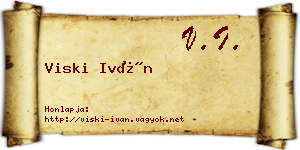 Viski Iván névjegykártya